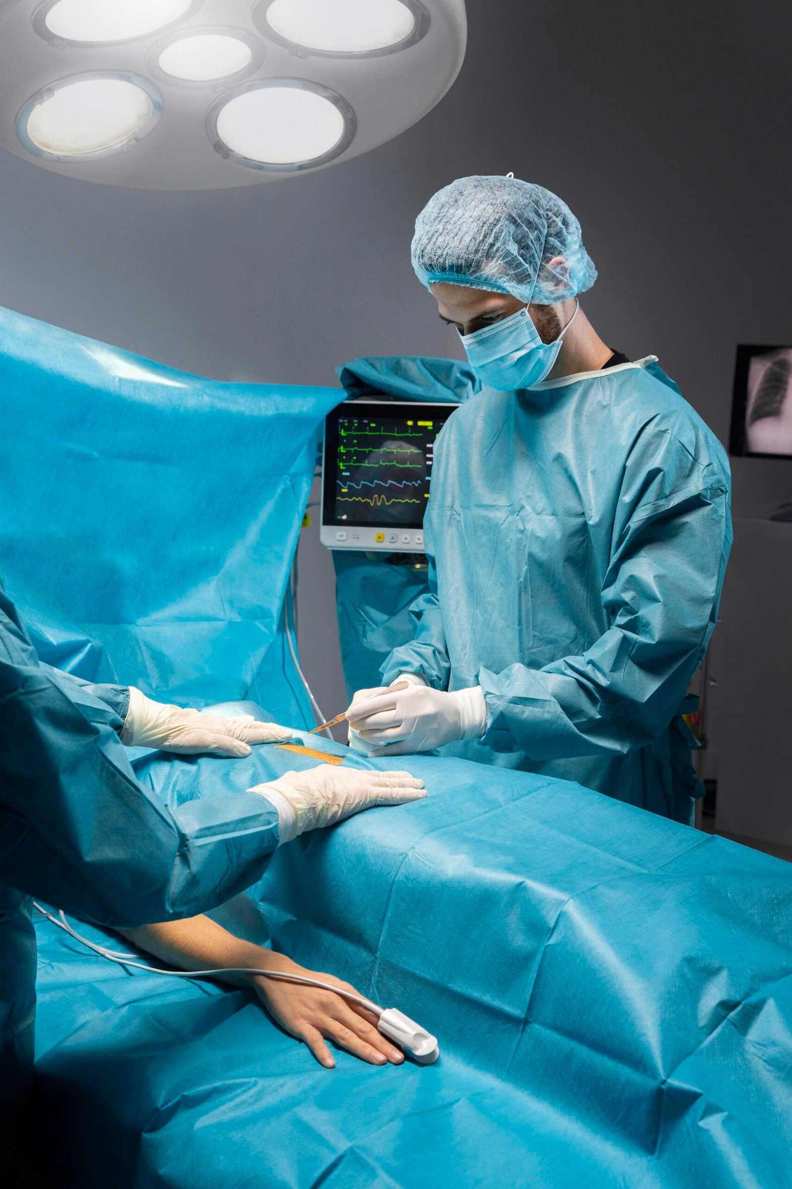 surgical procedure made by doctor special equipment